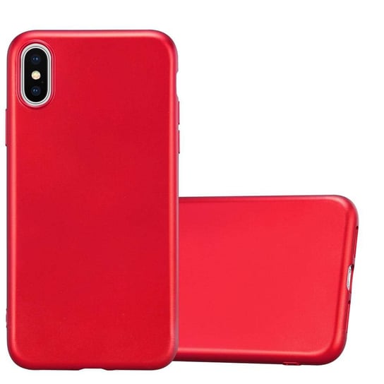 Pokrowiec Do Apple iPhone XS MAX w METALLIC CZERWONY Etui TPU Silikon Obudowa Ochronny Case Cover Cadorabo Cadorabo