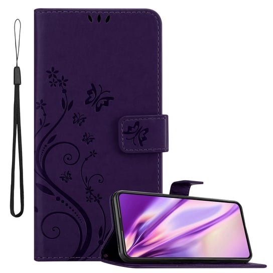 Pokrowiec Do Asus ZenFone 8 FLIP w Etui FIOLET CIEMNY KWIATOWY Kwiaty Portfel Obudowa Case Cover Cadorabo Cadorabo