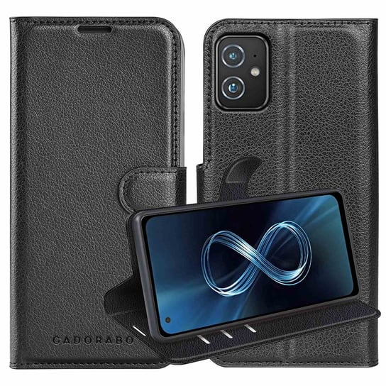 Pokrowiec Do Asus ZenFone 8 w CZARNY PHANTOM Etui Portfel Obudowa Ochronny Case Cover Cadorabo Cadorabo