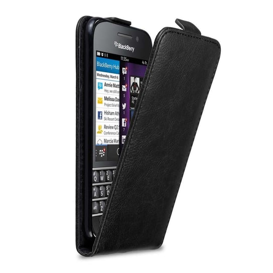 Pokrowiec Do Blackberry Q10 w Etui CZARNA NOC Flip Case Cover Obudowa Ochronny Cadorabo Cadorabo
