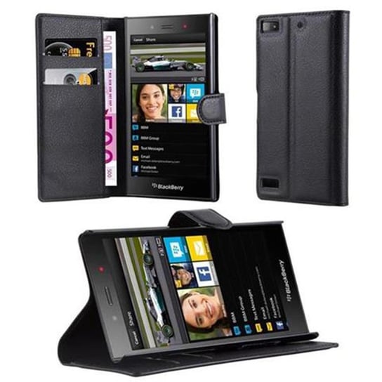 Pokrowiec Do Blackberry Z3 w CZARNY PHANTOM Etui Portfel Obudowa Ochronny Case Cover Cadorabo Cadorabo