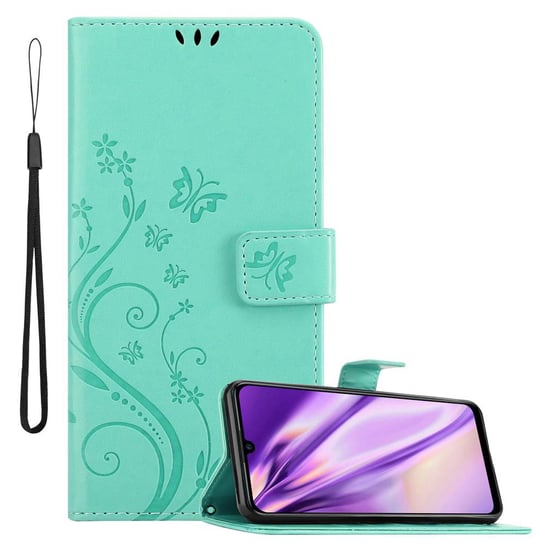 Pokrowiec Do Honor 10 LITE / Huawei P SMART 2019 w Etui TURKUS KWIATOWY  Kwiaty Portfel Obudowa Case Cover Cadorabo Cadorabo