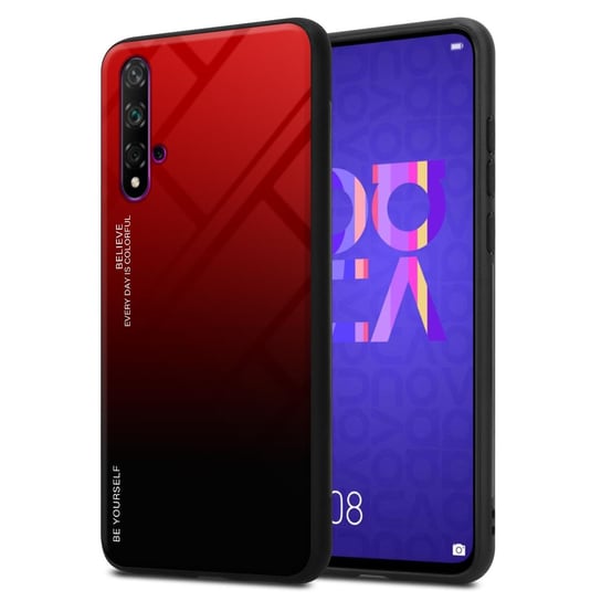 Pokrowiec Do Honor 20 / 20S / Huawei NOVA 5T Etui w CZERWONO - CZARNY TPU Obudowa Case Cover Plecki Ochronny Cadorabo Cadorabo