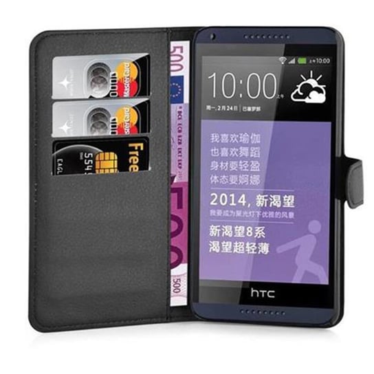 Pokrowiec Do HTC Desire 816 w CZARNY PHANTOM Etui Portfel Obudowa Ochronny Case Cover Cadorabo Cadorabo