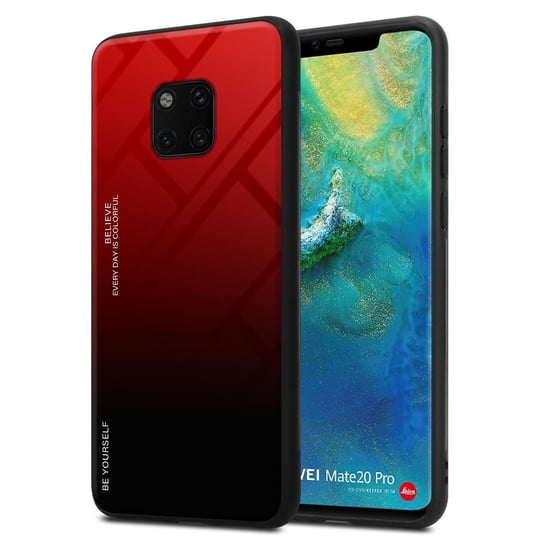 Pokrowiec Do Huawei MATE 20 PRO Etui w CZERWONO - CZARNY TPU Obudowa Case Cover Plecki Ochronny Cadorabo Cadorabo