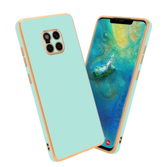 Pokrowiec Do Huawei MATE 20 PRO Etui w Glossy Miętowa Zielona - Złoto TPU Silikonowe Obudowa Case Cover Cadorabo Cadorabo