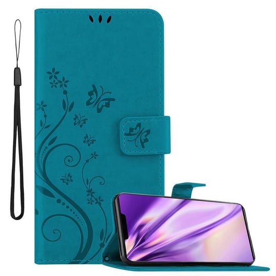 Pokrowiec Do Huawei MATE 30 PRO w Etui NIEBIESKI KWIATOWY  Kwiaty Portfel Obudowa Case Cover Cadorabo Cadorabo