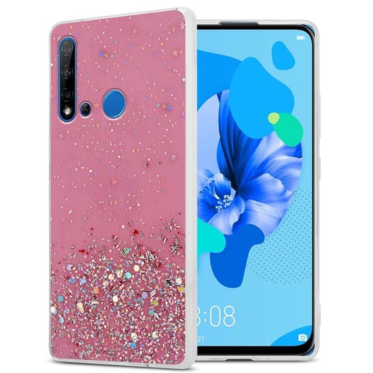 Pokrowiec Do Huawei NOVA 5i / P20 LITE 2019 Etui w Różowy z Brokatem Glitter Obudowa Case Cover TPU Cadorabo Cadorabo