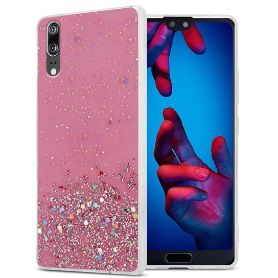 Pokrowiec Do Huawei P20 Etui w Różowy z Brokatem Glitter Obudowa Case Cover TPU Cadorabo Cadorabo