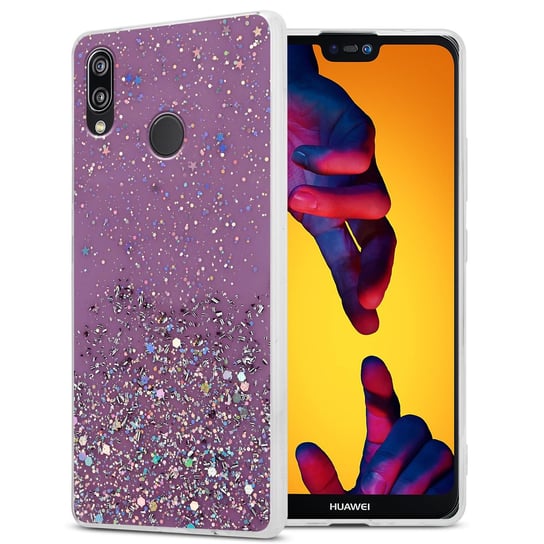 Pokrowiec Do Huawei P20 LITE 2018 / NOVA 3E Etui w Fiolet z Brokatem Glitter Obudowa Case Cover TPU Cadorabo Cadorabo