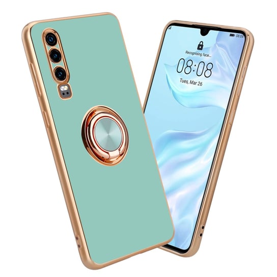 Pokrowiec Do Huawei P30 Etui w Glossy Turkus - Złoto magnetycznym Obudowa Case Cover Ochronny Cadorabo Cadorabo