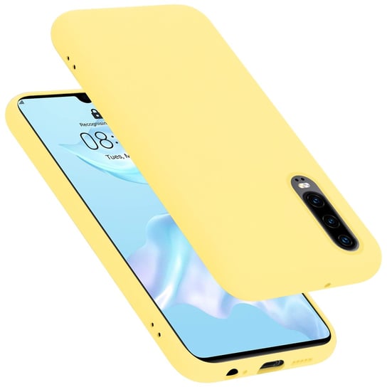 Pokrowiec Do Huawei P30 Etui w LIQUID ŻÓŁTY TPU Silikon Case Cover Obudowa Ochronny Cadorabo Cadorabo