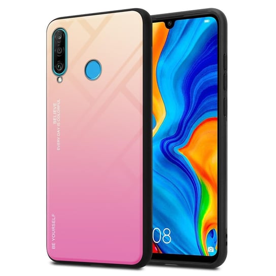 Pokrowiec Do Huawei P30 LITE Etui w ŻÓŁTO - RÓŻOWY TPU Obudowa Case Cover Plecki Ochronny Cadorabo Cadorabo