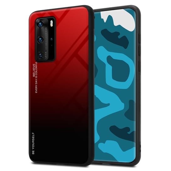 Pokrowiec Do Huawei P40 PRO / P40 PRO+ Etui w CZERWONO - CZARNY TPU Obudowa Case Cover Plecki Ochronny Cadorabo Cadorabo