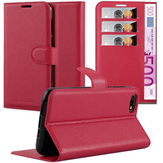 Pokrowiec Do Huawei Y5 PRIME 2018 / Y5 2018 w KARMINOWY CZERWONY Etui Portfel Obudowa Ochronny Case Cover Cadorabo Cadorabo