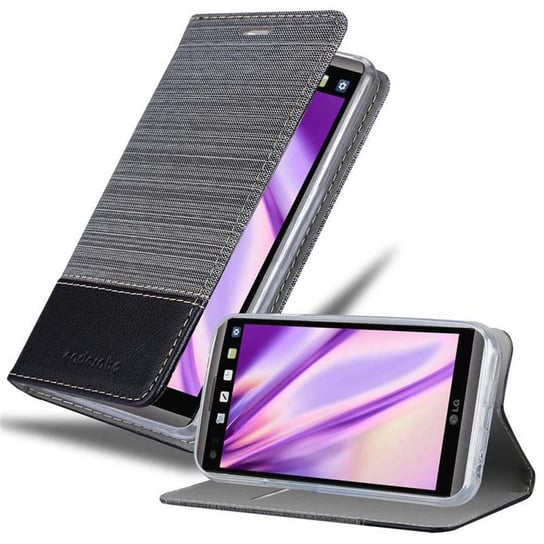 Pokrowiec Do LG V20 Etui w SZARO CZARNY Portfel Obudowa Case Cover Ochronny Cadorabo Cadorabo