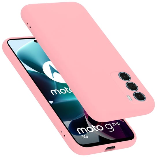 Pokrowiec Do Motorola MOTO G200 5G Etui w LIQUID RÓŻOWY TPU Silikon Case Cover Obudowa Ochronny Cadorabo Cadorabo