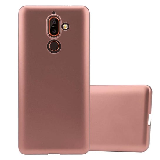 Pokrowiec Do Nokia 7 PLUS w METALLIC RÓŻOWE ZŁOTO Etui TPU Silikon Obudowa Ochronny Case Cover Cadorabo Cadorabo