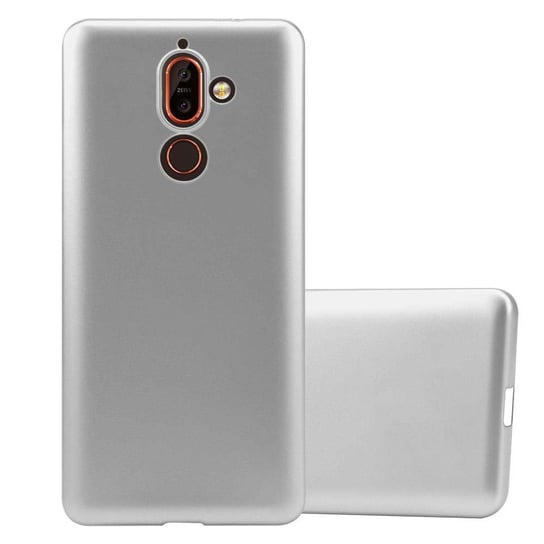 Pokrowiec Do Nokia 7 PLUS w METALLIC SREBRNY Etui TPU Silikon Obudowa Ochronny Case Cover Cadorabo Cadorabo