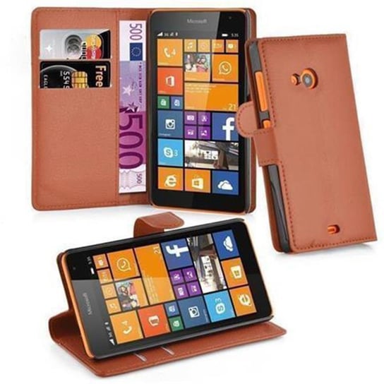 Pokrowiec Do Nokia Lumia 535 w CZEKOLADOWY BRĄZ Etui Portfel Obudowa Ochronny Case Cover Cadorabo Cadorabo