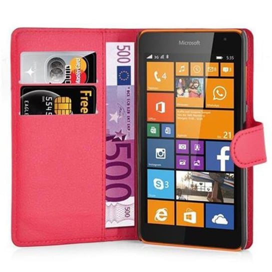 Pokrowiec Do Nokia Lumia 535 w KARMINOWY CZERWONY Etui Portfel Obudowa Ochronny Case Cover Cadorabo Cadorabo