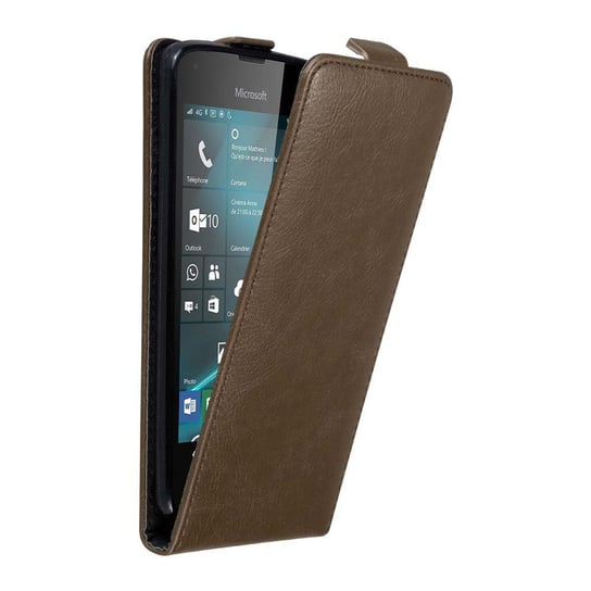 Pokrowiec Do Nokia Lumia 550 w Etui BRĄZOWA KAWA  Flip Case Cover Obudowa Ochronny Cadorabo Cadorabo