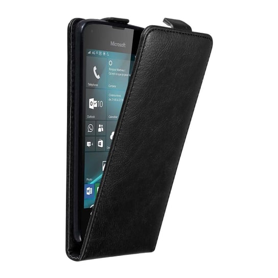 Pokrowiec Do Nokia Lumia 550 w Etui CZARNA NOC Flip Case Cover Obudowa Ochronny Cadorabo Cadorabo