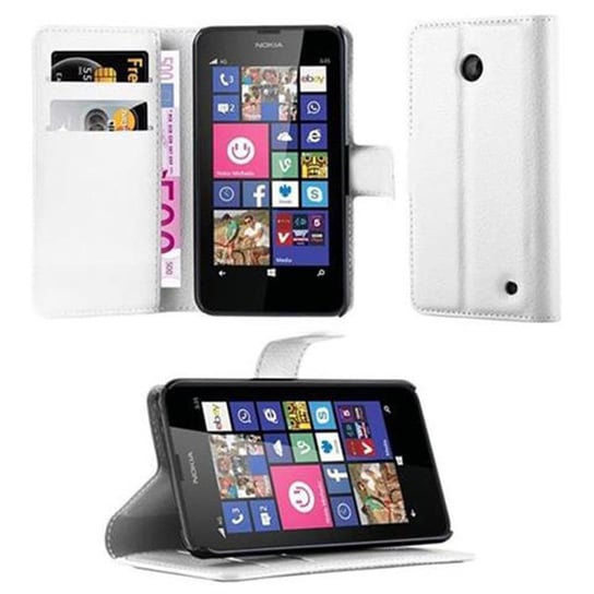 Pokrowiec Do Nokia Lumia 630 / 635 w ARKTYCZNA BIEL Etui Portfel Obudowa Ochronny Case Cover Cadorabo Cadorabo