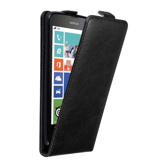Pokrowiec Do Nokia Lumia 630 / 635 w Etui CZARNA NOC Flip Case Cover Obudowa Ochronny Cadorabo Cadorabo