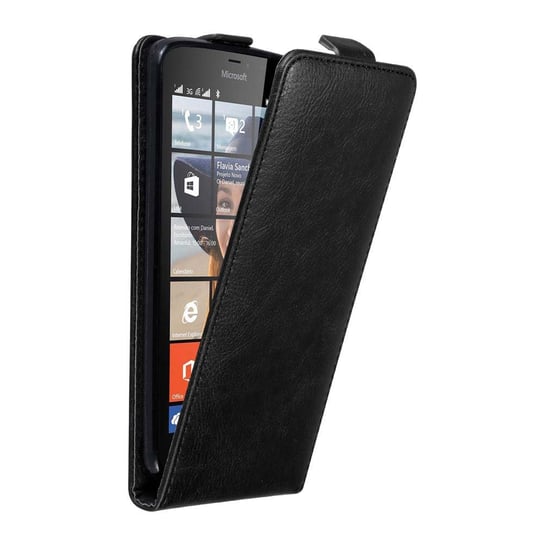 Pokrowiec Do Nokia Lumia 640 w Etui CZARNA NOC Flip Case Cover Obudowa Ochronny Cadorabo Cadorabo