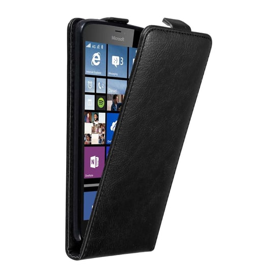Pokrowiec Do Nokia Lumia 640 XL w Etui CZARNA NOC Flip Case Cover Obudowa Ochronny Cadorabo Cadorabo