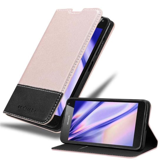 Pokrowiec Do Nokia Lumia 650 w Etui RÓŻOWE ZŁOTO CZARNY Obudowa Portfel Case Cover Cadorabo Cadorabo