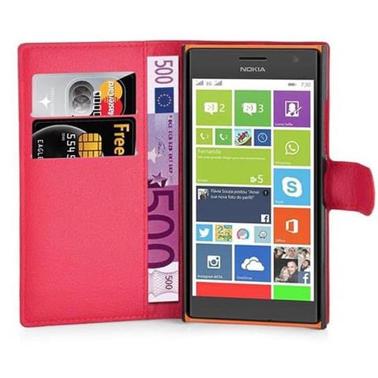 Pokrowiec Do Nokia Lumia 730 w KARMINOWY CZERWONY Etui Portfel Obudowa Ochronny Case Cover Cadorabo Cadorabo