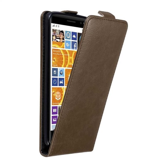 Pokrowiec Do Nokia Lumia 830 w Etui BRĄZOWA KAWA  Flip Case Cover Obudowa Ochronny Cadorabo Cadorabo