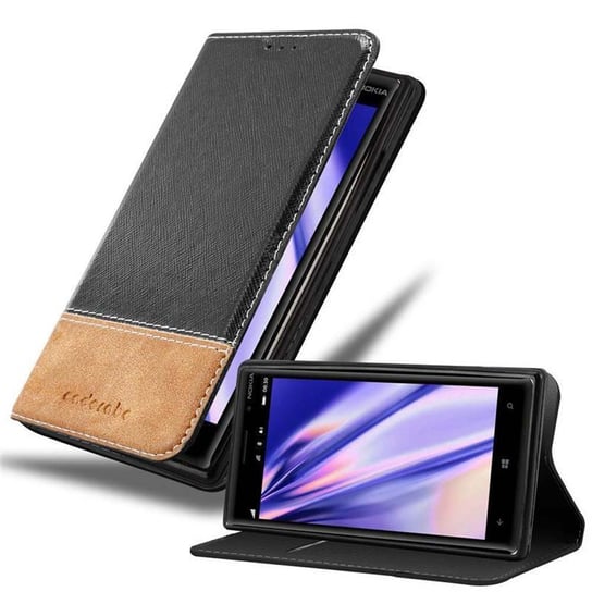 Pokrowiec Do Nokia Lumia 830 w Etui CZARNO BRĄZOWY Obudowa Portfel Case Cover Cadorabo Cadorabo