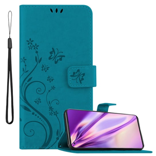 Pokrowiec Do Oppo FIND X5 w Etui NIEBIESKI KWIATOWY  Kwiaty Portfel Obudowa Case Cover Cadorabo Cadorabo