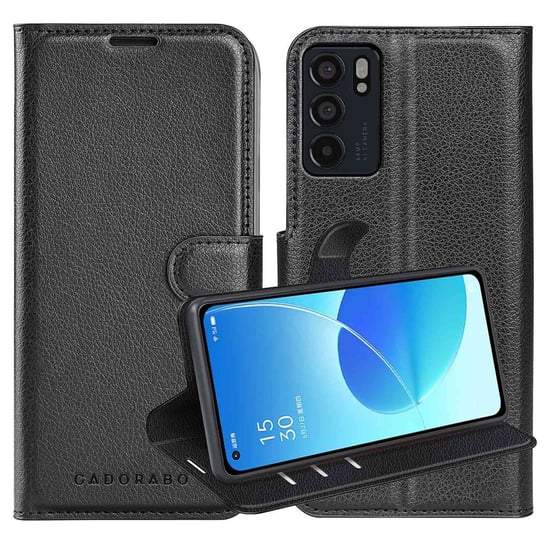 Pokrowiec Do Oppo Reno6 5G w CZARNY PHANTOM Etui Portfel Obudowa Ochronny Case Cover Cadorabo Cadorabo