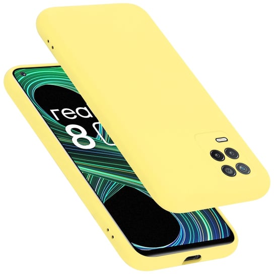 Pokrowiec Do Realme 8 5G / V13 / Q3 / Q3i / Narzo 30 5G Etui w LIQUID ŻÓŁTY TPU Silikon Case Cover Obudowa Ochronny Cadorabo Cadorabo