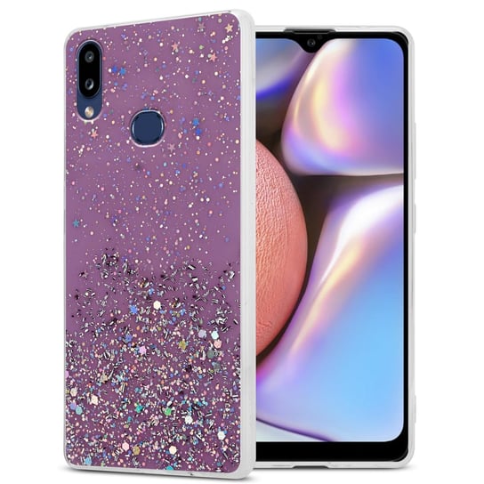 Pokrowiec Do Samsung Galaxy A10s / M01s Etui w Fiolet z Brokatem Glitter Obudowa Case Cover TPU Cadorabo Cadorabo