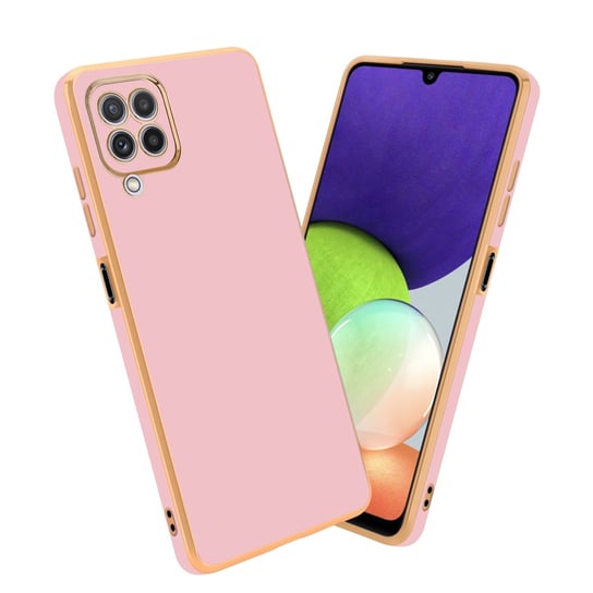 Pokrowiec Do Samsung Galaxy A22 4G Etui w Glossy Róż - Złoto TPU Silikonowe Obudowa Case Cover Cadorabo Cadorabo