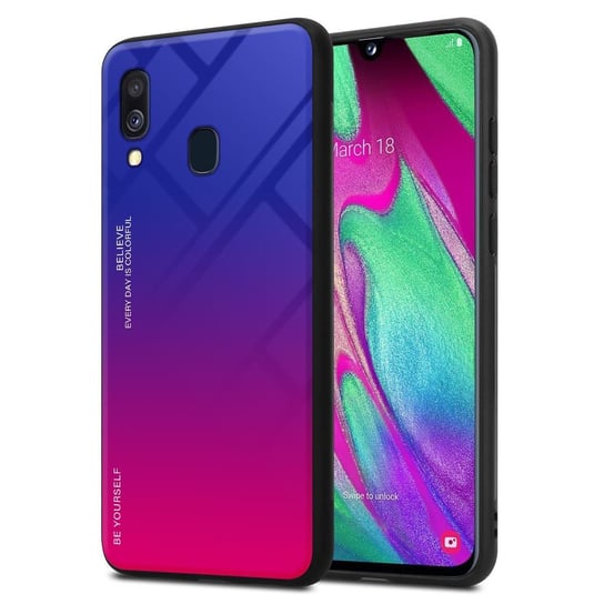 Pokrowiec Do Samsung Galaxy A40 Etui w FIOLETOWO - CZERWONY TPU Obudowa Case Cover Plecki Ochronny Cadorabo Cadorabo