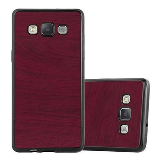 Pokrowiec Do Samsung Galaxy A5 2015 Etui w WOODEN CZERWONY Pokrowiec Ochronny Obudowa Case Cover Cadorabo Cadorabo