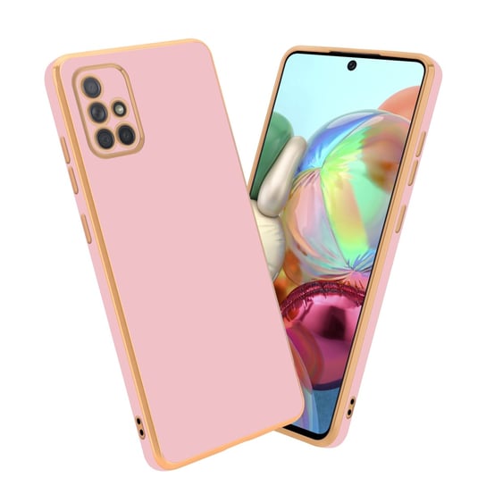 Pokrowiec Do Samsung Galaxy A51 4G / M40s Etui w Glossy Róż - Złoto TPU Silikonowe Obudowa Case Cover Cadorabo Cadorabo