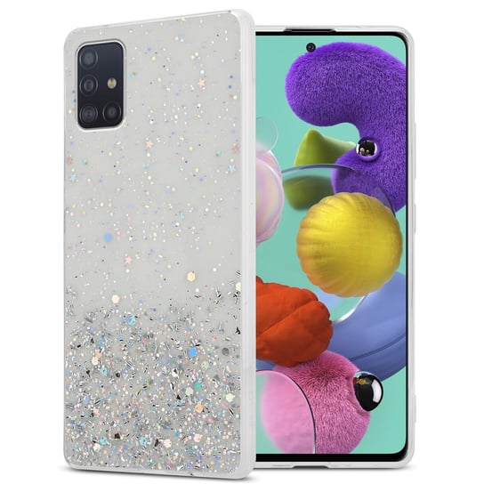 Pokrowiec Do Samsung Galaxy A51 4G / M40s Etui w Przezroczysty z Brokatem Glitter Obudowa Case Cover TPU Cadorabo Cadorabo