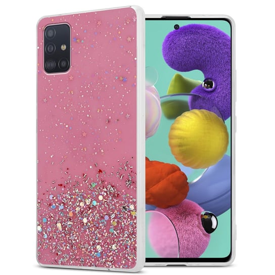 Pokrowiec Do Samsung Galaxy A51 4G / M40s Etui w Różowy z Brokatem Glitter Obudowa Case Cover TPU Cadorabo Cadorabo