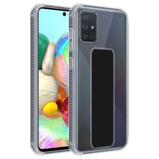 Pokrowiec Do Samsung Galaxy A51 4G / M40s w CZARNY Etui z uchwytem Obudowa Case Cover Cadorabo Cadorabo