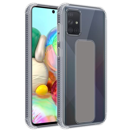 Pokrowiec Do Samsung Galaxy A51 4G / M40s w SZARY Etui z uchwytem Obudowa Case Cover Cadorabo Cadorabo