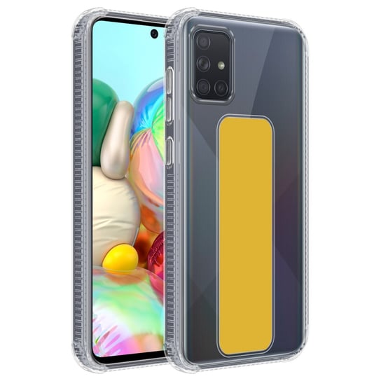 Pokrowiec Do Samsung Galaxy A51 4G / M40s w ŻÓŁTY Etui z uchwytem Obudowa Case Cover Cadorabo Cadorabo