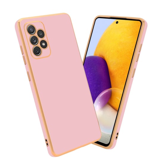 Pokrowiec Do Samsung Galaxy A52 (4G / 5G) / A52s Etui w Glossy Róż - Złoto TPU Silikonowe Obudowa Case Cover Cadorabo Cadorabo