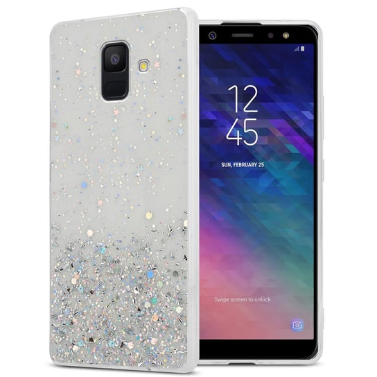 Pokrowiec Do Samsung Galaxy A6 2018 Etui w Przezroczysty z Brokatem Glitter Obudowa Case Cover TPU Cadorabo Cadorabo